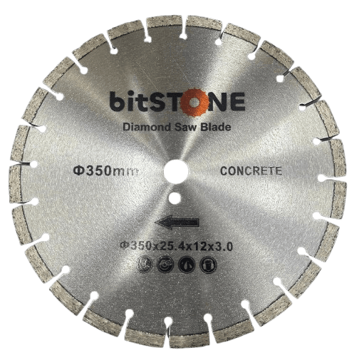 Диск алмазный bitSTONE Extra Plus (железобетон, высоко армированный бетон) 350мм/25,4 x16 (37780925351)